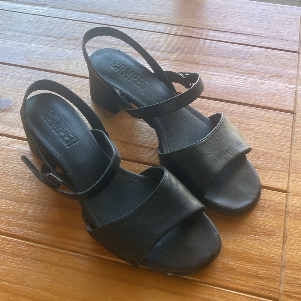 Camper Black Block Sandals